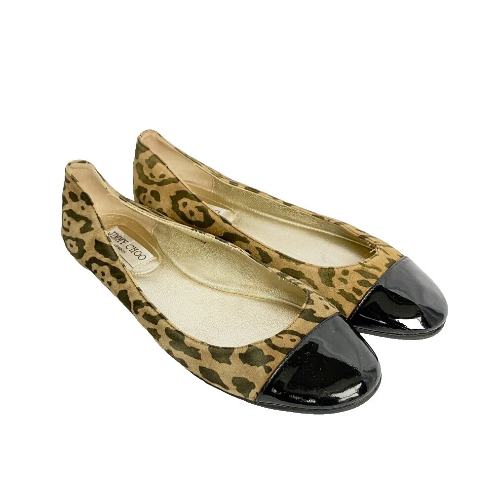 Charol Estampado Animal Jimmy Choo Flats para Mujer