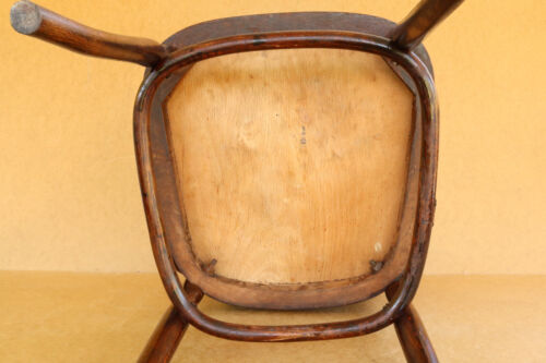 Vintage Stool Bentwood Mundus Chair Art Nouveau Stool Embossed 1900's with Tag - Picture 8 of 10