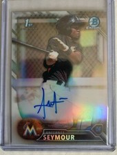 ANFERNEE SEYMOUR 122/499 First Bowman Chrome Auto Refractor 2016 MIAMI MARLINS