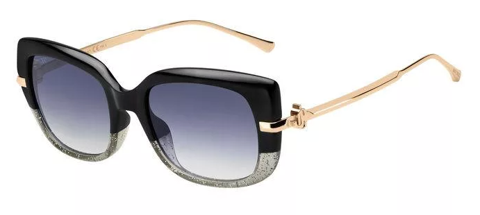 Jimmy Choo Rectangular Sunglasses 0ORLA/G/S 08A 54 Black  display picture 1