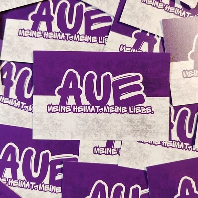 MARKENLOS 100x Aue Aufkleber/ Sticker/ Fußball Fanartikel/ 8,5x5,5 cm/ PVC/ wetterfest