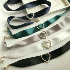 Damen Schleife Taille Gürtel Bund Schärpe Perlen für Kleid Halsband Retro Lolita