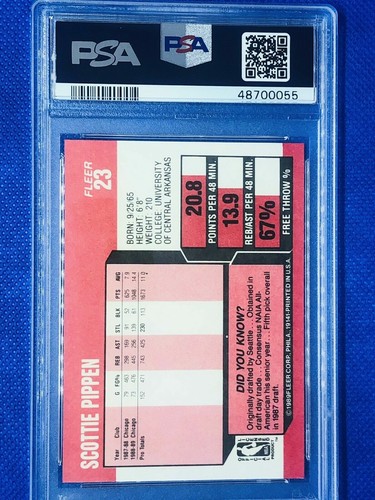 1989-90 Fleer #23 Scottie Pippen PSA Newly Graded Mint 9 🔥HOF Chicago Bulls - Picture 2 of 2