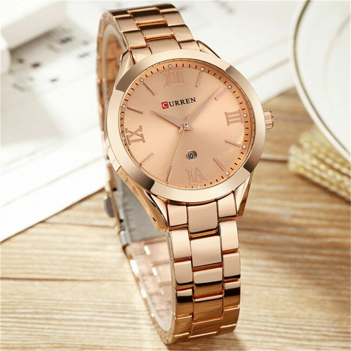 CURREN Reloj Mujer Lujo Dorado Relojes Oficina Damas Calendario Reloj Pulsera Regalos - Imagen 2 de 14