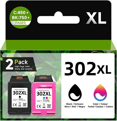 2x Druckerpatronen für HP 302 XXL OfficeJet 1110 3830 3831 3832 3833 3834 4650