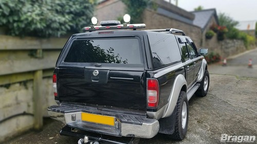 Rear Roof Beacon Light Bar + LEDs For Nissan Navara D40 2005-2016 Polished Steel - Picture 6 of 12