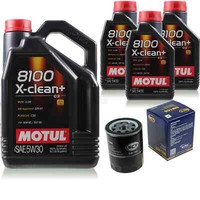 8L Inspektionspaket Set Motul 8100 X-Clean+ 5W-30 MotoröL SCT Filter 11378627