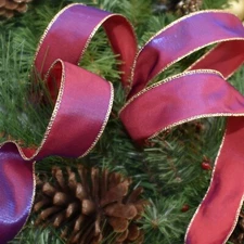 10yds Purple-ish Mirage, (NOT pink) Color Changing, Gold Edge Wired Ribbon 1.5"W