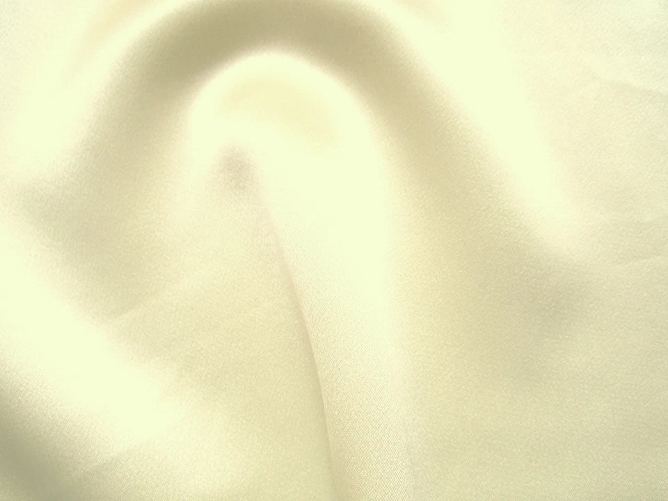 4 .0 Yds-IVORY/PALE YELLOW Crepe back CHARMEUSE Lt Wgt Mid Sheen SATIN Fabric - Image 2 of 4