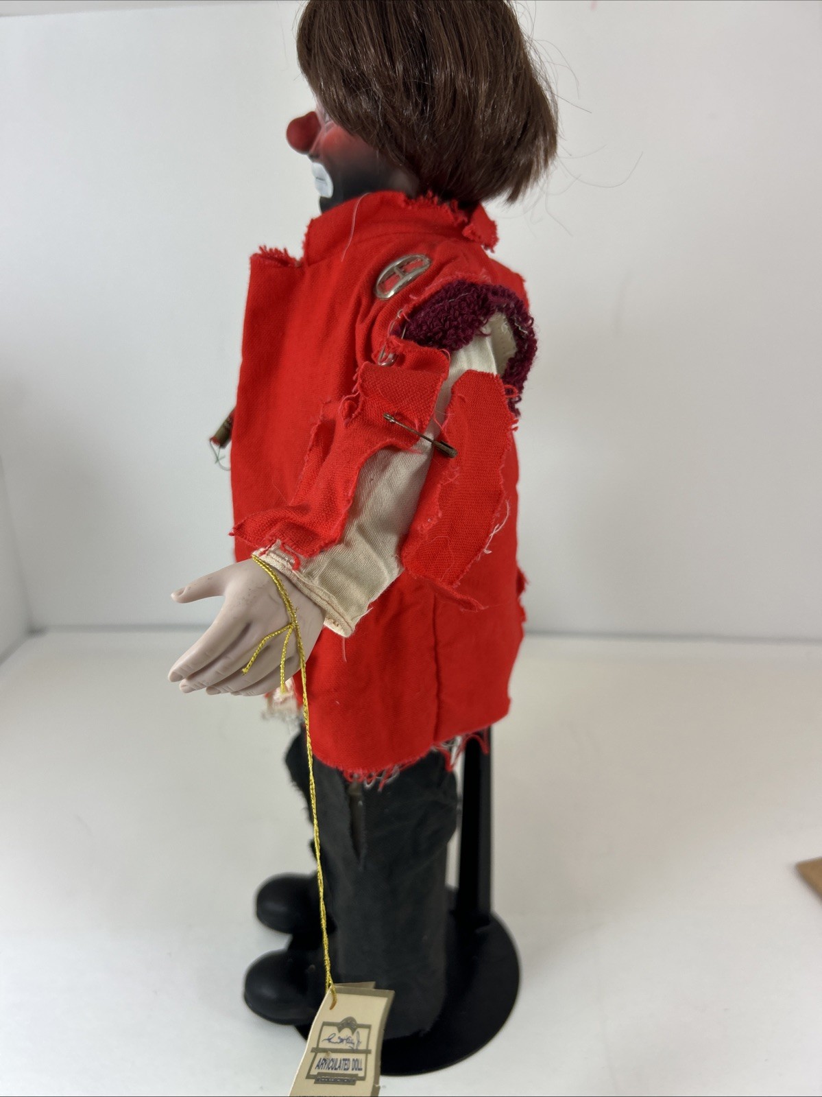 VTG EMMETT KELLY JR WEARY WILLIE CLOWN ARTICULATED DOLL RARE SIMSON Tag 16”