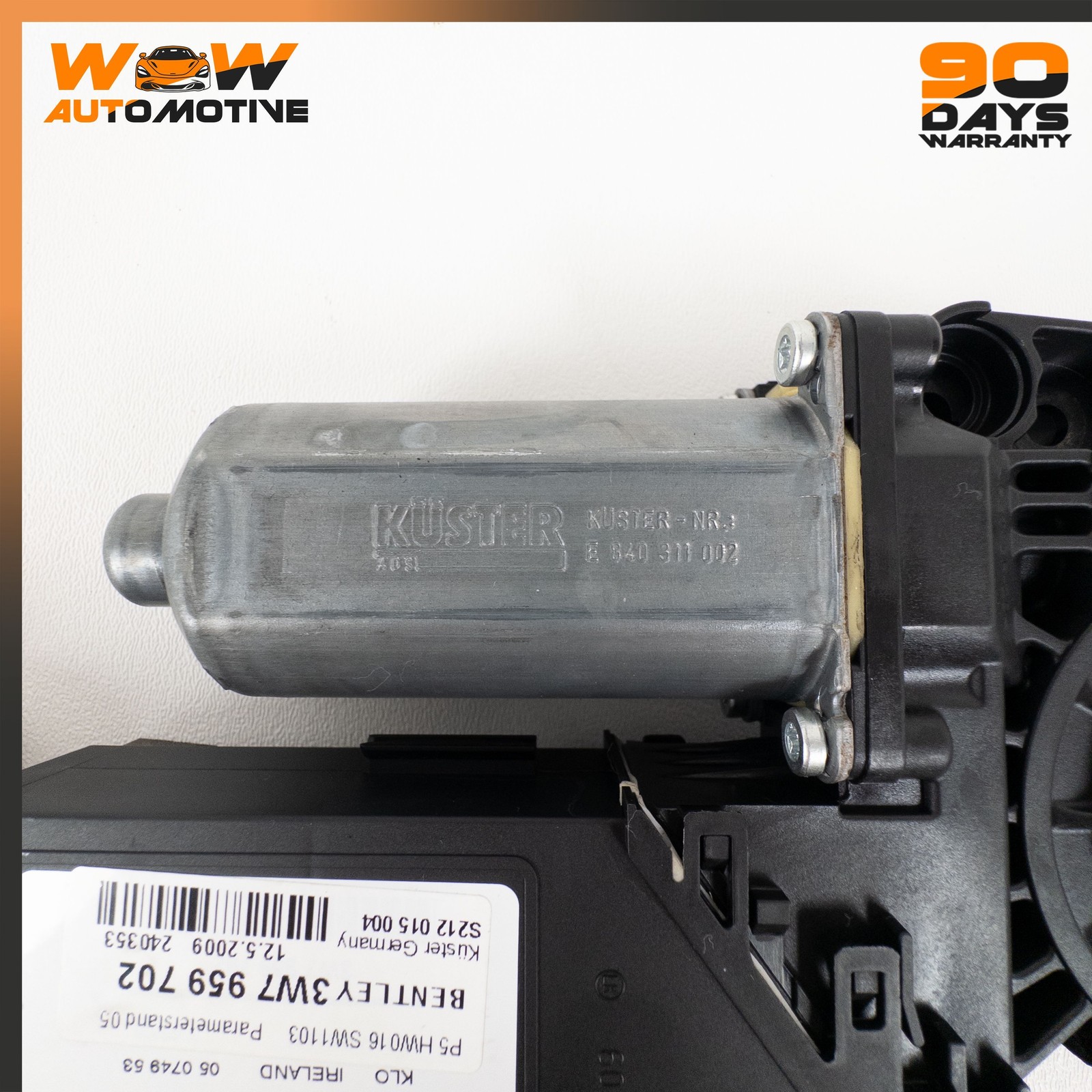 07-13 BENTLEY CONTINENTAL GTc FRONT RIGHT DOOR WINDOW REGULATOR MOTOR OEM