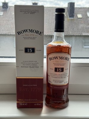 Bowmore 15 Jahre Islay Single Malt Scotch Whisky - Anbruchflasche!