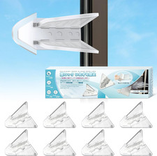 8 Pack Sliding Door Lock Baby Proofing, Child Proof Safety Closet Locks Clear Wi