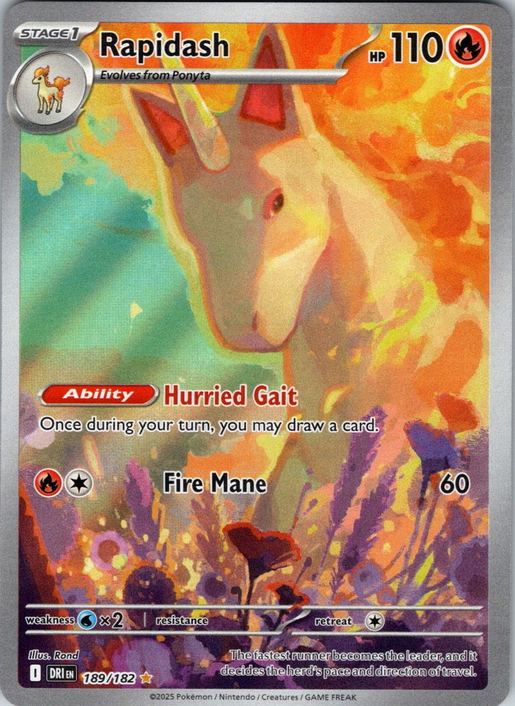 Rapidash Holo Illustration Rare SV10: Destined Rivals 189/182 NM