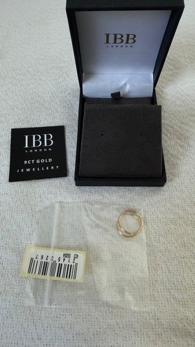 IBB 9ct Gold Hoop Earrings, Gold in box