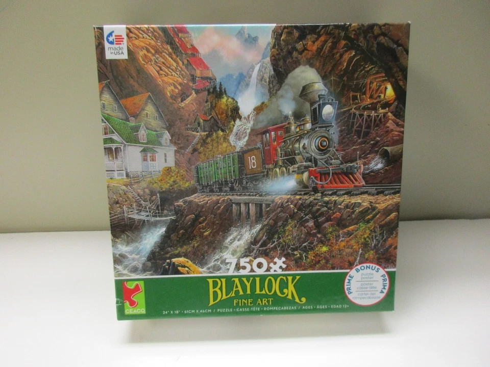 Lot 3 Ted Blaylock 750 Piece Jigsaw Puzzles Trains Railroads Fine Art Complete - Image 4 of 4