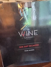 The Wine Savant Side Ship Decanter Four Glasses