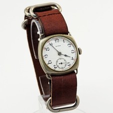 Vintage 1930s Cyma Swiss Made Mechanical Manual Wind trench men's wristwatch