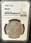 1884-O Morgan Dollar NGC Certified MS64