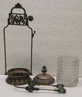 Vintage Meriden #220 Silver Plate Pickle Castor With Tongs & Glass Insert — photo 3