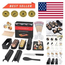 BPA-Free 24-Piece Sushi Kit with Knife & Roll Mat - Easy Home Sushi Making
