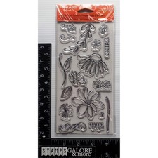Fiskars 17 Clear Rubber Stamps New PETALS FROM SCRATCH Acrylic Cling BINZ2