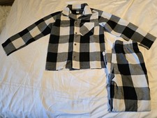 Old Navy Kids Unisex 2Pc. Pajama Plaid Set Pants  Long Sleeve Top Size S 6/7