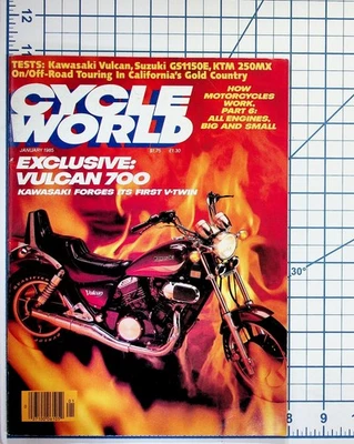 Cycle World January 1985 Kawasaki Vulcan 700 Magazine Motorcycle Test - Image 1 of 2