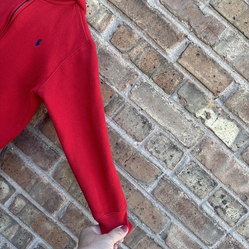 Polo Ralph Lauren Hoodie Boys Size 7 Red Full Zip - Picture 3 of 15