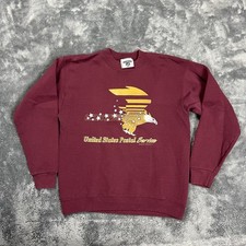 Vintage USPS United States Postal Service Sweatshirt M Maroon 90s Crewneck Lee