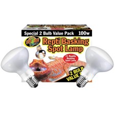's Reptile Basking Spot 100w Reptile Heat Lamp Value 2 Pack  Includes Atta...