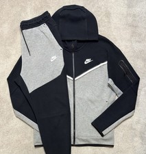 Nike Tech Fleece Tracksuit Full Set Black Grey, Mens Size Medium VGC RARE