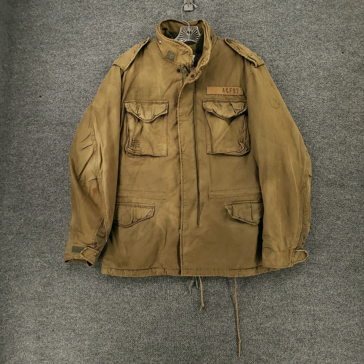Abercrombie Fitch AF92 Jacket Mens S Small Brown Full Zip Sherpa
