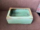 Frankoma pottery vase # 62 Prairie Green, Rectangle Vase / Planter MCM