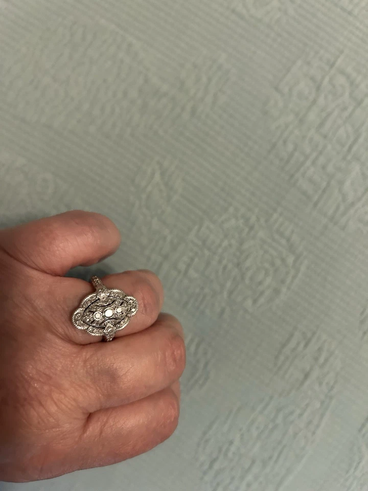 Набор колец из белого золота 14 карат в антикварном стиле - Изображение 2 из 4