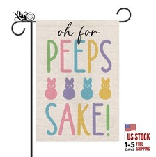 Easter Garden Flag Bunny Burlap Vertical Double Sided Funny size:12.5"x18"