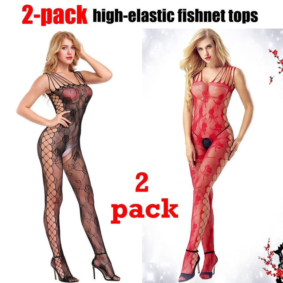 Body Medias de malla de malla acogedora Body Ropa de dormir Lencería Vestido Estilo 606 Foto 4 de 4