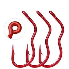 NGB12/24/36Pcs High Carbon Steel Red Fishing Hook Sharp Barbed Fishing Hook Auto