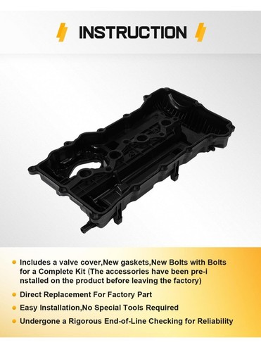 Engine Valve Cover for Hyundai 13-16 Santa Fe Sport Kia 11-16 Optima 2.0L 2.4L - Picture 2 of 5