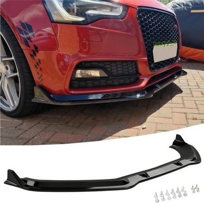 Gloss Black Front Lip Splitter For AUDI A5 B8.5 13-17 8T 8F S5 A5 S-Line 2008-17