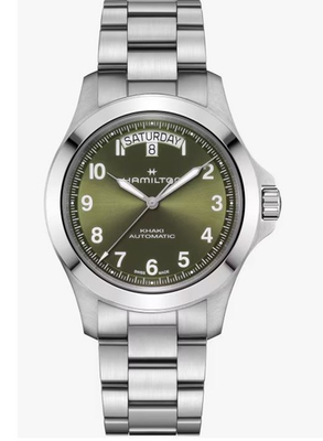 New Hamilton Khaki Field King Auto Day-Date Green Dial 40 MM Watch