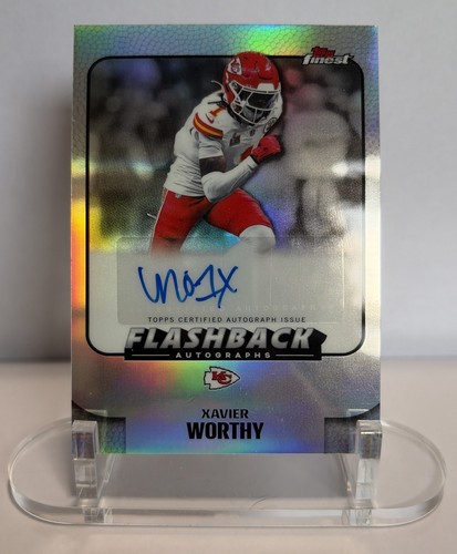 Topps Finest Flashback Autographs Xavier Worthy Chiefs Auto Refractor