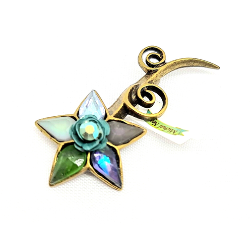 Lovely Michal Negrin Multicolor Crystal Flowers Beautiful Brooch #517# - Picture 2 of 10