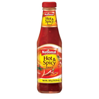 National Foods Hot & Spicy Sauce 10 oz Spicy Condiment Ketchup Dipping Serving