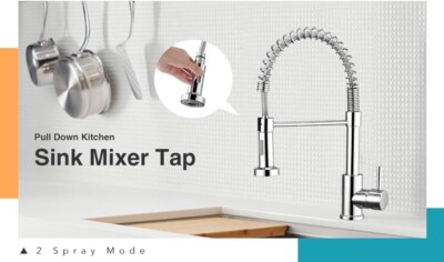 Küche Spültischarmatur herunterziehbare Brause Einhebel Brause Wasserhahn 360° schwenkbar Wasserhahn