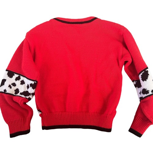 Vintage 101 Dalmatians Jet Set Sweater M 6 red USA made Disney puppies knit - Picture 4 of 4