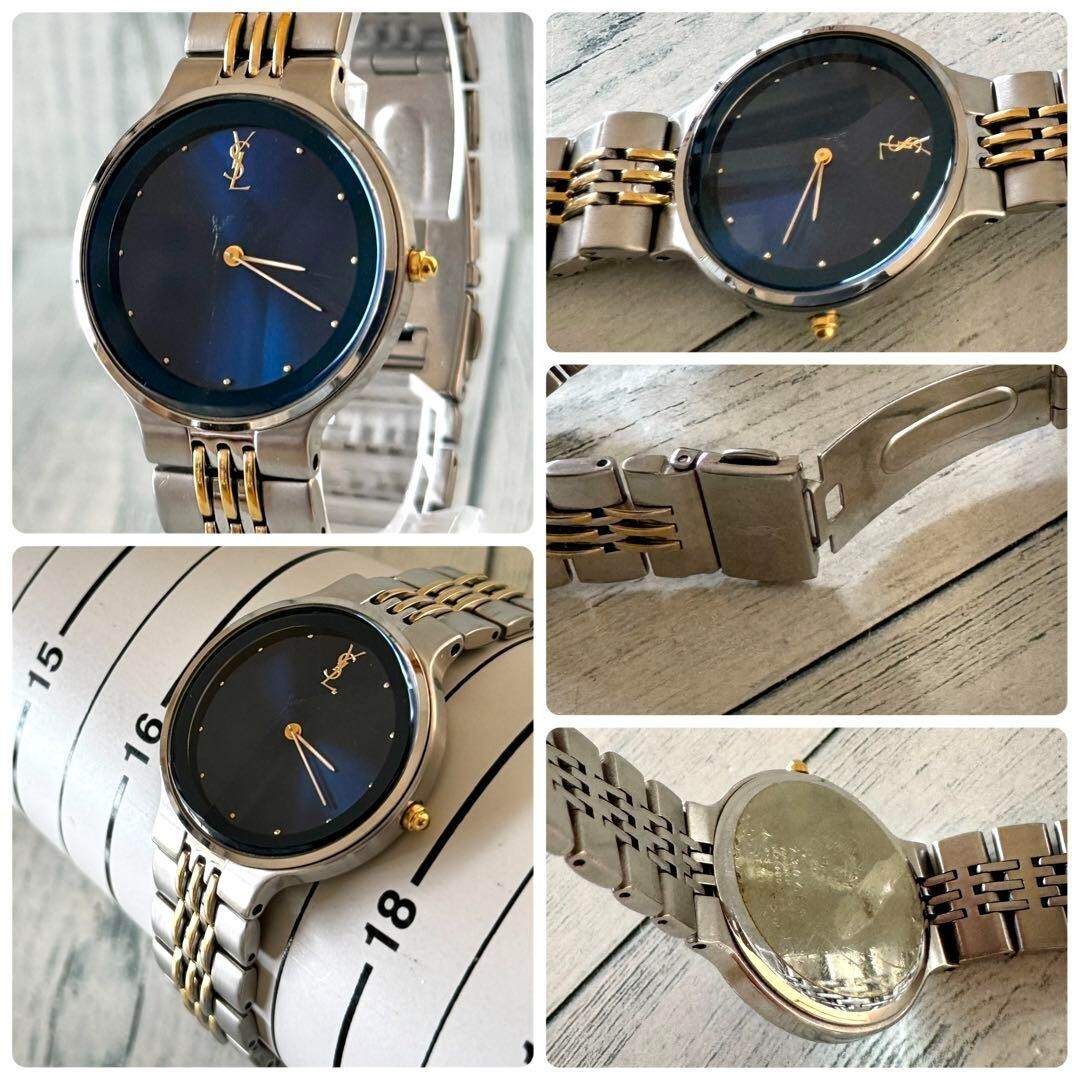 Yves Saint Laurent Watch Y-Cut Glass Used From Japan Check