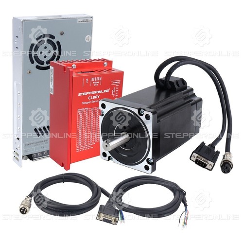 STEPPERONLINE 1Axis 9Nm Φ14mm 6A Nema 34 Closed Loop Stepper Kit w/ Power Supply - Picture 1 of 16