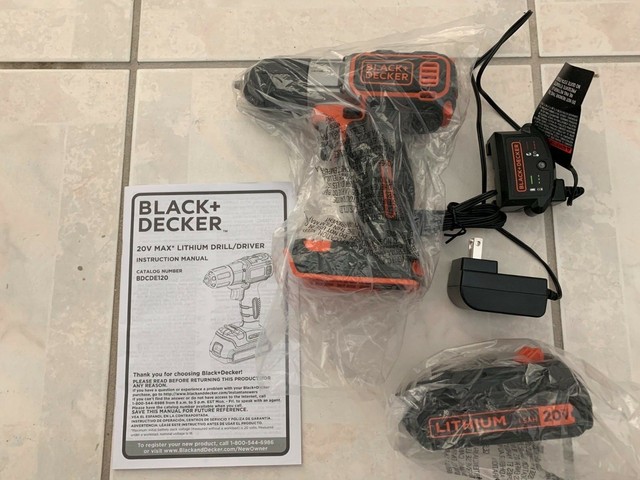 Used Black & Decker BDCDE120C 20V MAX Lithium Drill Autosense