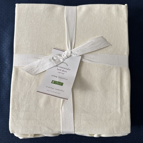 Pottery Barn Essential Linen Cotton Bed Skirt 14" Ivory - Cal King - Picture 2 of 4